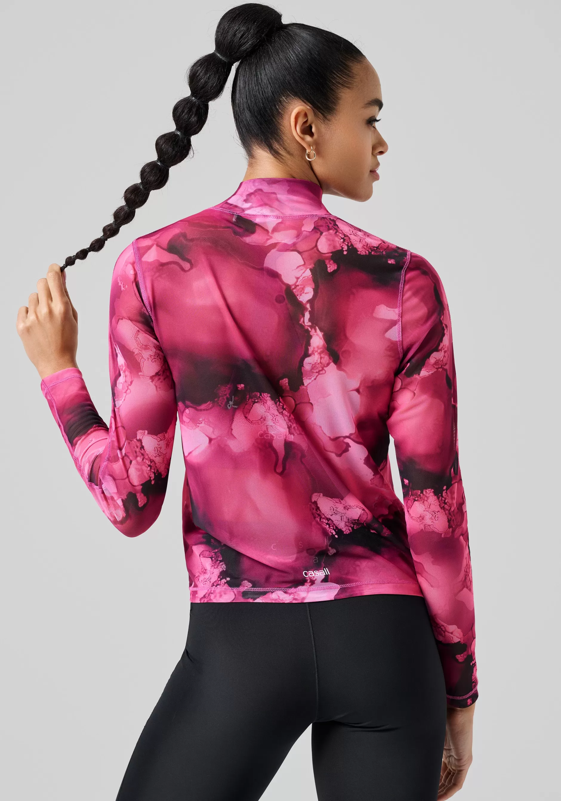 Shop Casall Sheer Mock Neck Longsleeve - Ice Pink